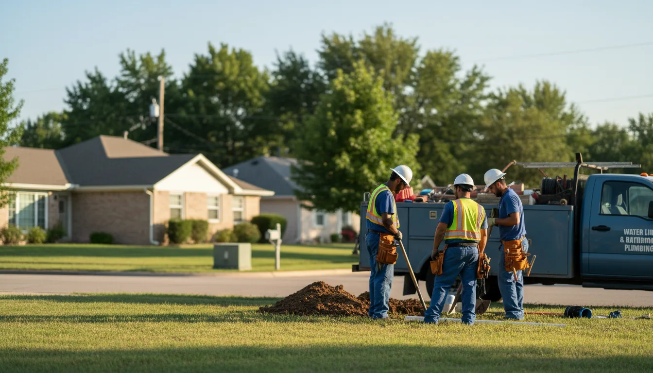 Residential water line and bathroom plumbing service in Spencer, OK